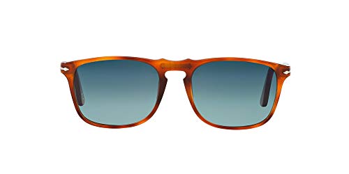 Persol PO3059S Square Sunglasses, Terra Di Siena Gradient Blue Polarized, 54 mm