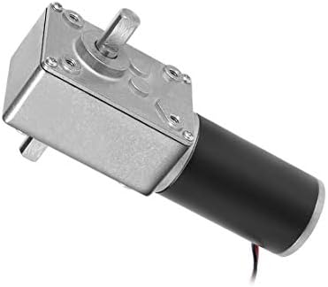 DC 12V 5RPM 15Kg.cm 8mm Double Shafts Self-Locking Reversible Worm Gear Motor with Cable, High Torque Speed Reduction Motor, Turbine Electric Gearbox Motor