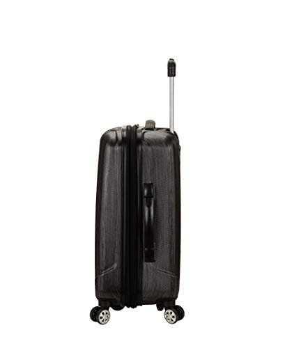 Image of Rockland Melbourne Hardside Expandable Spinner Wheel Luggage, Carry-On 20 inch, Metallic