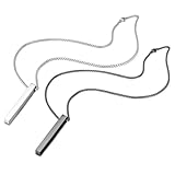 JeweBella 2 Pcs Men's Necklaces Mens Chain Necklace Stainless Steel Silver Black Bar Pendant Necklace for Men Women with Box Chain 55CM Couples Necklace Set Men's Jewellery Gift - Image 7