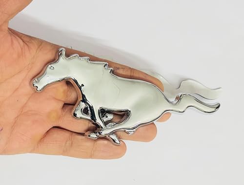 Image of Emblems for Car & Bike Metal Lo.go and Me.tal Lo.go, Auto Accessories for Car Emblem 3D Badge Auto Racing Sport Sticker Grand Tourer Decal. (Chrome Metal Horse Logo)