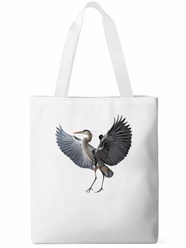 Canvas Tote Bag, Chic Dantop Crane Print Aesthetic Canvas Tote Handbags for Women Shoulder Bag,