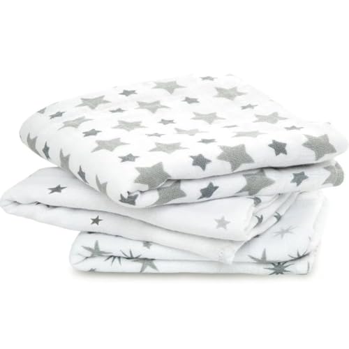 Image of Aden + Anais 100% Cotton Muslin Musy Squares, Multi-Use Baby Cloths for Girls & Boys, 70x70cm, Ideal Newborn & Infant Nursing Set, Perfect Shower Gifts, 3 Pack, Twinkle