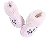 Personalized Bridal Slipper Womens Slipper Memory Foam Fluffy Soft Warm Slip On House Slippers,Anti-Skid Cozy Plush for Indoor Outdoor