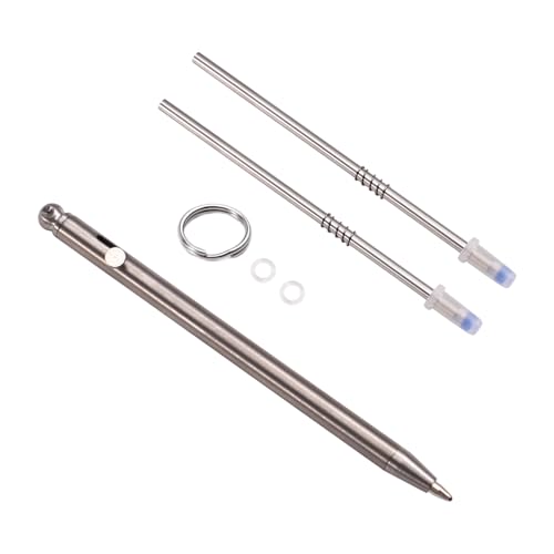 Xnuiasqe Mini Bolígrafo Compacto con, Bolígrafo Metálico Portátil de Viaje, Ideal para Firmar con Invitados, Color Titanio.