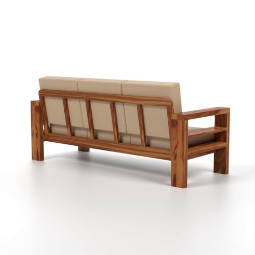 Image of Sheesham Wooden 6 Seater Sofa Set for Living Room | Solid Wood Sofa | Rosewood Sofa Set for Home & Office | Lounge