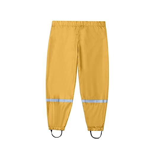 Toddler Water-Proof Rain Pant Boy Girl Dirty Proof Rain Trousers Reflective Lightweight Kids (Yellow, 5-6 Years) r273