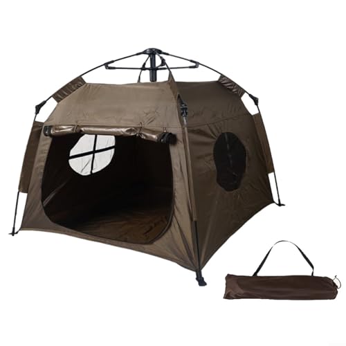 Casa para gatos y perros transpirable con gran espacio interior Helilyco Up caqui 7