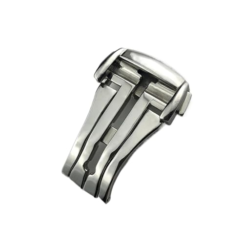 Hebilla de reloj de despliegue puntiagudo de acero inoxidable para correas de goma y cuero