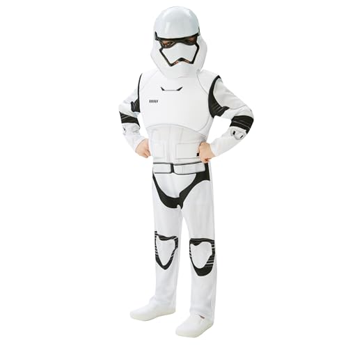 Lucas Rubies - Star Wars Officiel - Déguisement Enfant- Costume de Luxe Storm Tropper - Taille 7-8 Ans - Combinaison Imprimée, Armure Rembourrée et Masque - pour, Carnaval, Noël