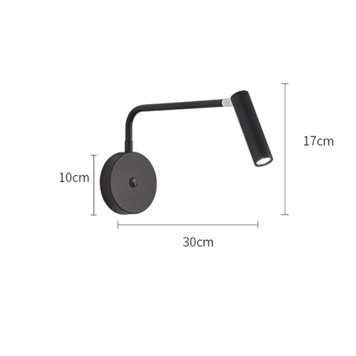 Lámpara de pared con interruptor aplique LED interior giratorio blanco 5