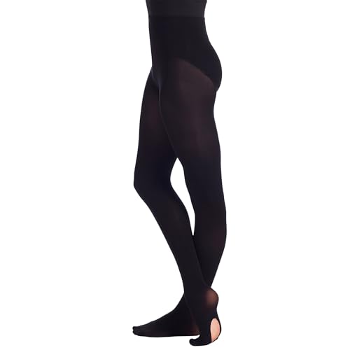 So Danca - Convertible Tights - Ballet Tights Soft Made for Performance Stretchable and Flexible (US Alpha Small Medium Regular Regular Black)
