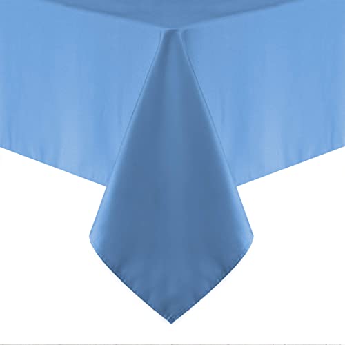 Image of Obstal 210GSM Rectangle Table Cloth, Sky Blue, 54 x 108 Inch | Heavy Duty Water Proof Microfiber Tablecloth, Decorative Fabric Table Cover for Outdoor and Indoor Use