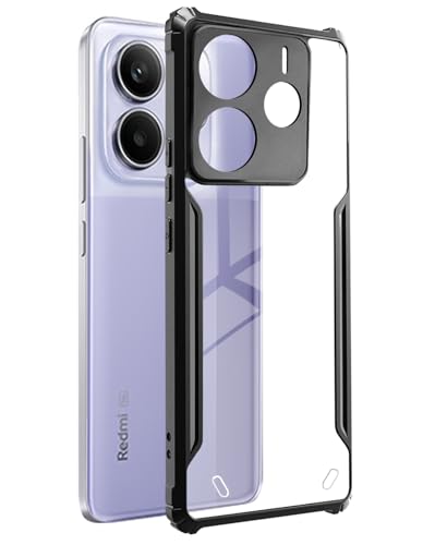 Image of SPAZY CASE Redmi Note 14 SE 5G Back Cover | Transparent Crystal Clear Hard PC Back Case with TPU Bumper, Drop Protection Case Cover for Redmi Note 14 SE 5G