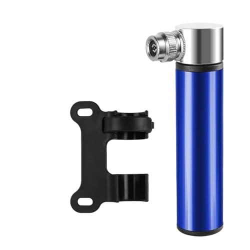 Pompe à vélo portable bleue en alu pour sorties cyclistes et ballons
