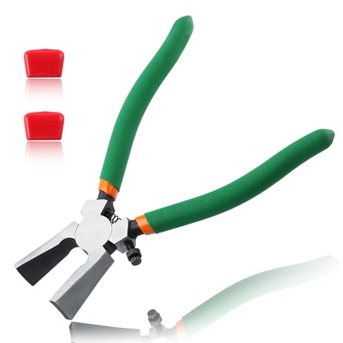 LEONTOOL 15 cm szczypce do czyszczenia szkła, z gumowymi końcówkami do cięcia szkła, szczypce do kluczy z zakrzywionymi szczękami, szczypce do cięcia szkła, narzędzia do cięcia kluczy, instalacji