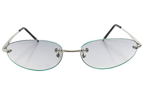 Vintage Retro Sunglasses Light Tint Lens Fashion Gunmetal Mens Women Oval Shades2