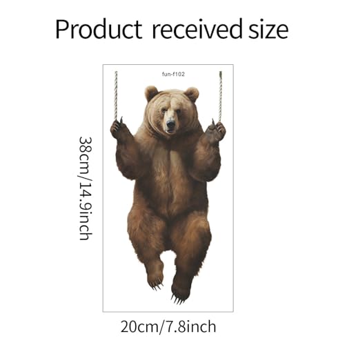 Vinilo Decorativo Achang Oso Grizzly 3D Efecto Removible miniatura 2