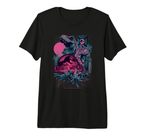 T-shirt Jurassic World Premium en coton doux avec motif haute définition Dino Attack