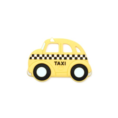 Image of Loulou Lollipop Silicone Teether for Babies 4 Months and Up, Textured Teething Toy for Sore Gums, BPA-Free Food-Grade Silicone, Easy to Hold, Dishwasher & Freezer Safe, Yellow Taxi