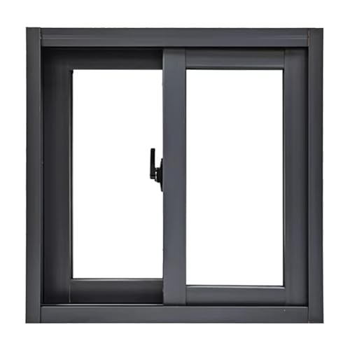 Ventana corrediza para sótano gris de aluminio templado 70x70 cm 2