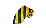 Romario Manzini Standard collegiate Stripe Woven Tie (Forest Green and Gold)