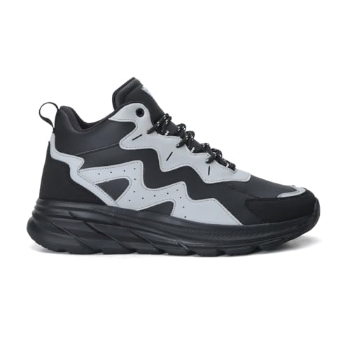 Image of FIELD CARE Casual Athletic Sneakers, Chunky Platform Design, Colour Block, Lace-up Hi-Top Gym Sports Shoes Shock Absorbing Cushioned Insole Stylish Sneakers