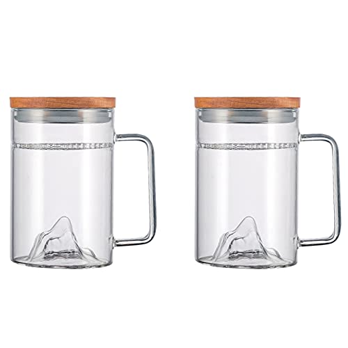 Set de 2 vasos de vidrio con tapa 14.5 oz