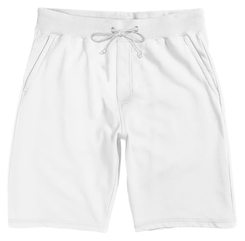 Adult White Lounge Shorts-Large