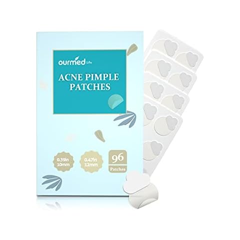 Ourmed Life Acne Pimple Patches - (96 Count) Absorbing Hydrocolloid Stickers Zit Treatment | Covering Face Spot and Blemish | Invisible, Fast Healing, 2 Sizes Cover