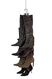 New Improved System Boot Stax Vertical Hanging Boot Rack Boot Storage Boot Organizer 1 Vertical Rod That Swivels 6 Silver Boot Hangers (Silver)