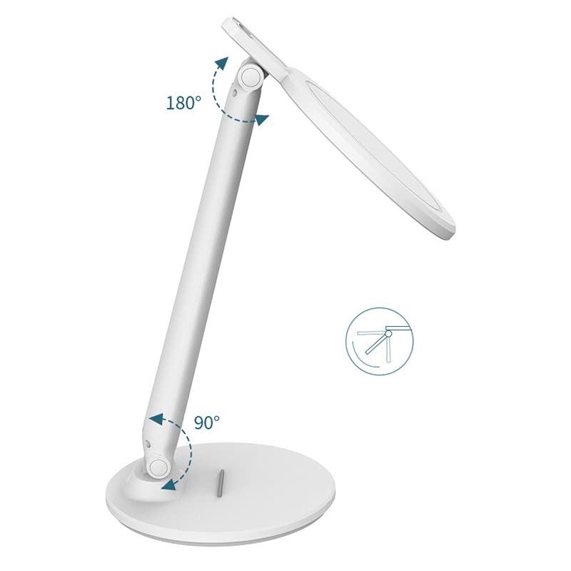 Lampa z ładowarką bezprzewodową, lampa stołowa, lampa biurkowa LED USB, lampka na biurko Lampa stołowa LED Ochrona oczu Lampa biurkowa LED Ściemnianie Nauka Składana lampa stołowa z ładowaniem USB do