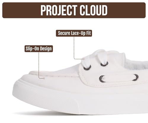 Image of Project Cloud Canvas Sneakers for Women - Memory Foam Slip On Shoes Women Footwear - Lightweight and Non Slip Fashion Sneakers (Seasalt)