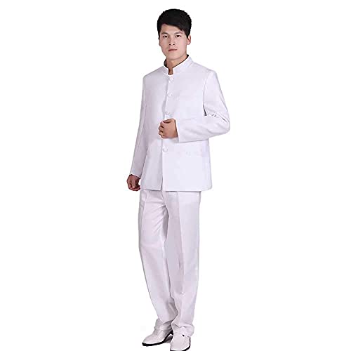 Chinese Tunic Suits Mandarin Collar Formal Black Suit Slim Fit Front Button Japanese School Uniform Groom Dress2