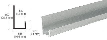 CRL Satin Anodized Aluminum 1/2J Channel - 12 ft long