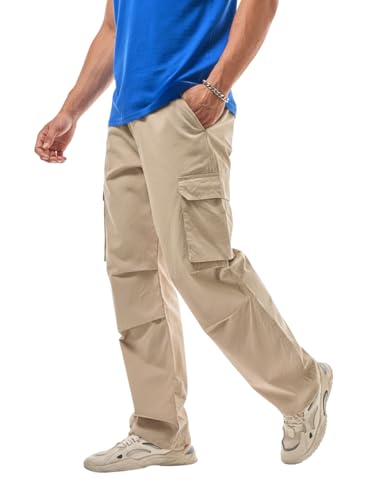 GRECIILOOKS Men's Regular Fit Low Rise Cargos Trousers | Cargo Tr...