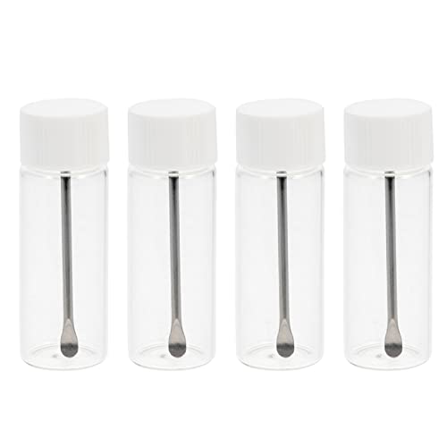 Beavorty en Verre de 4Pcs avec Verre à Cuillère avec Cuillère à L' intérieur de L' entonnoir Snorter Dispensateur Bullet Pocket Fial avec Mini Fondage en Verre Bullet Fial Cover