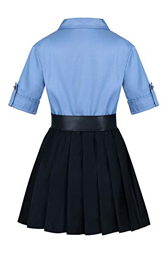 Getyothtop Gotbuop Girls Police Officer Uniform Cop Costume Halloween Dress Up (9-10 Years) Blue #TOP2