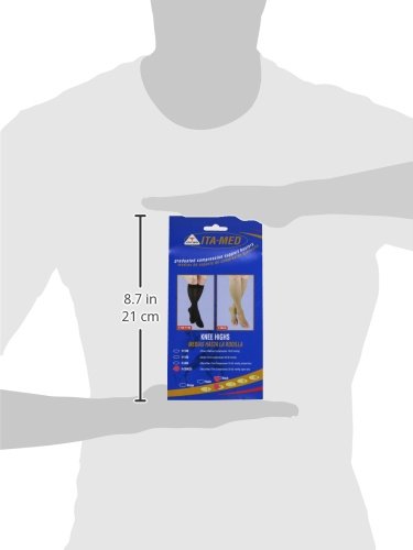 Image of ITA-MED I H-304(O)(3) M BL Microfiber Knee Highs, Black, Medium