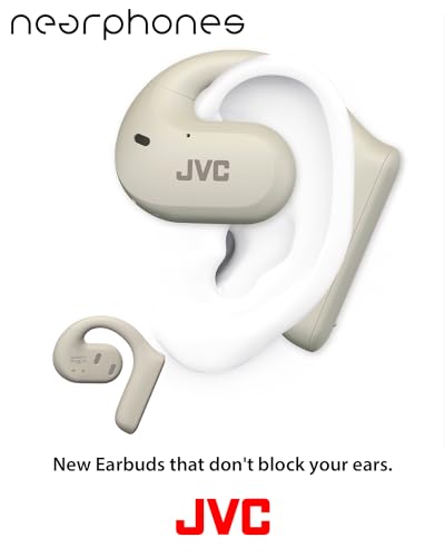 Image of JVC Nearphones Open Ear True Wireless Headphones with 16mm Large Drivers for Powerful Sound, Single Ear use, and Long Battery Life (up to 17 Hours) - HANP35TW (White)