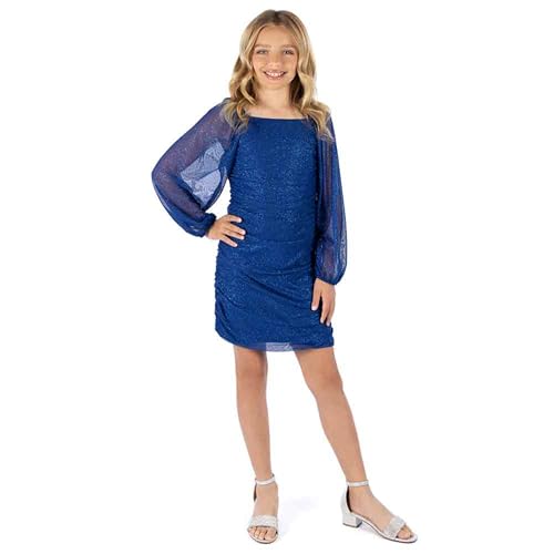 Speechless Girls' Long Sleeve Ruched Party Dress