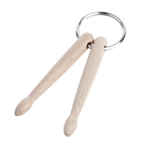 Llavero con baquetas de batería de madera para colgar miniatura 5