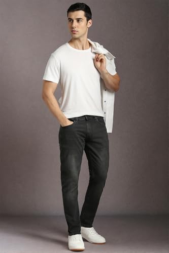 Image of Louis Philippe Men's Smart Fit Stretch Fabric for Comfort Premium Wash Aesthetic Authentic Twill and Durable Jeans