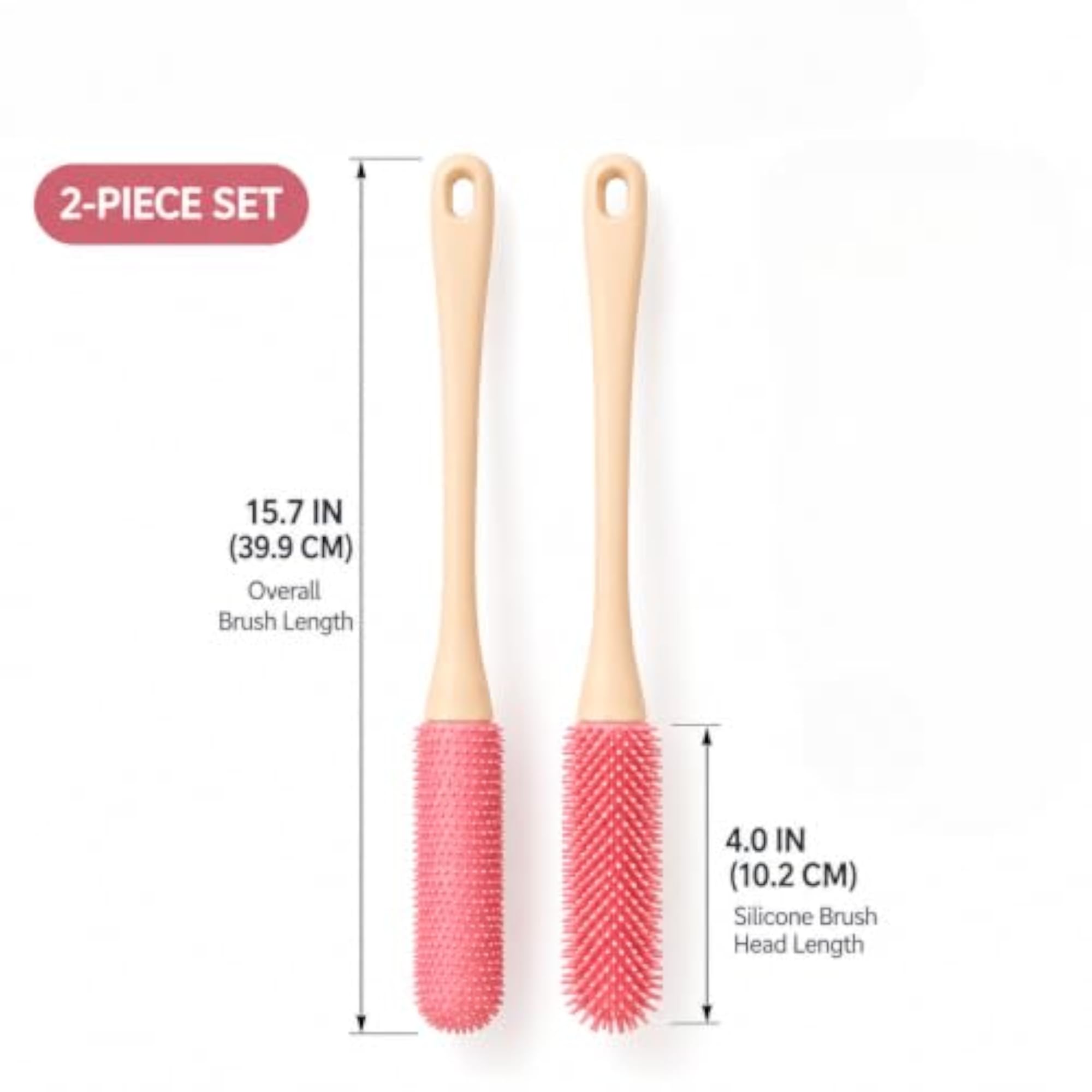 Long Handle Silicone Foot & Toe Cleaning Brush, Bath Accessory