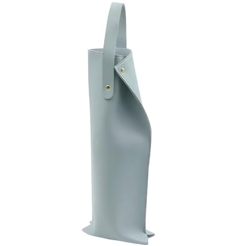 CALFOVERA PU Leather Wine Bag Single Bottle Leather Champagne Beer Gift Bag Protective Tote Carrier Portable Reusable Wine Bottle Holder with Handles for Wedding Gathering Picnic Party(Light Blue)