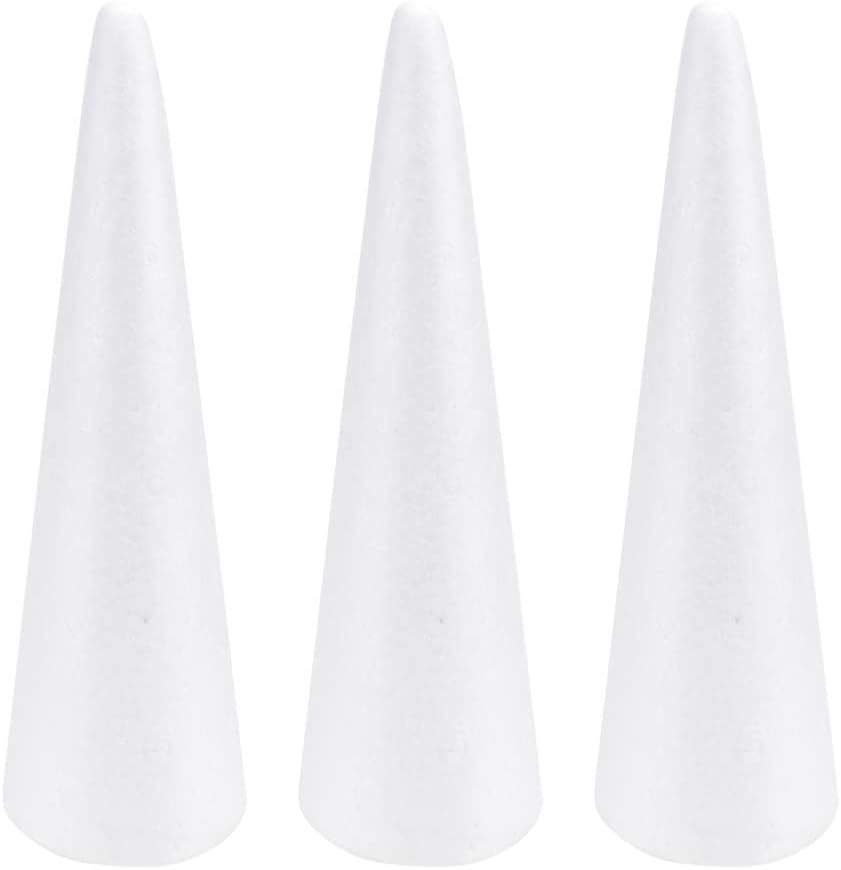 Operitacx Craft Foam Cones 3Pcs Christmas Foam Tree Cone Styrofoam Cone DIY Mini