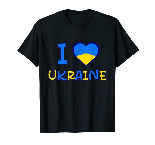 I Love Ukraine I Heart Ukraine Blue and Yellow Heart T-Shirt