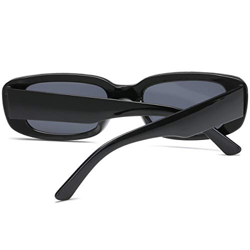 Image of Vintage Rectangle Sunglasses for Women Men 90s Fashion Narrow Square Frame Eyewear UV400 Protection