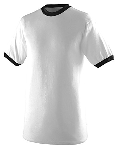 Augusta Sportswear 710 Adult's Ringer T-Shirt White/Black L