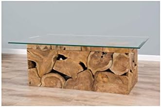 Sustainable Furniture UK Ltd - 120cm Teak Root Block Rectangular Coffee Table